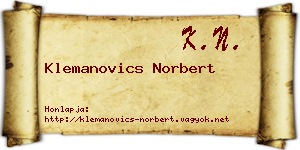 Klemanovics Norbert névjegykártya